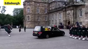 Thousands wave goodbye to the Queen as her coffin travels from Balmoral to Edinburgh