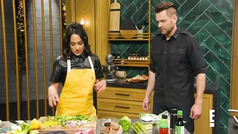 Nikki Bella Sabotages Twin Sister Brie's Cooking Station | Celebrity Beef | E!