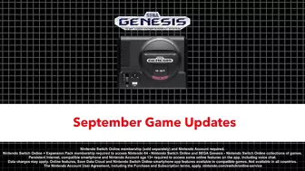 SEGA Genesis - September 2022 Game Updates - Nintendo Switch Online