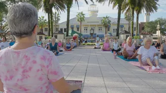 Practicing Yoga on the Square in The Villages, FL