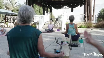 Practicing Yoga on the Square in The Villages, FL