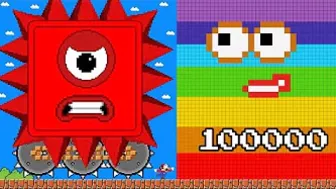 Mario's Mega Numberblocks 1 vs 100.000 Numberblocks in Maze Mayhem | Game Animation