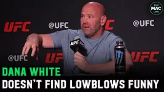 Dana White asked by reporter: “Are kicks to the d*** funny?”