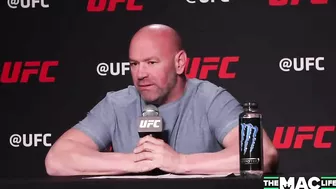 Dana White asked by reporter: “Are kicks to the d*** funny?”