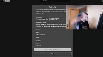 I got banned from Roblox while I was recording ????????