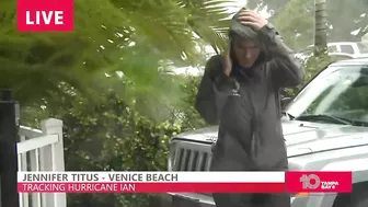 Strong winds, heavy rain coming down in Venice Beach