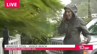 Strong winds, heavy rain coming down in Venice Beach