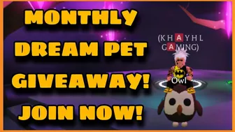 DREAM PET GIVEAWAY!!???????? AND MEGA RIDE ONLY TREX WINNER!! ADOPT ME Roblox