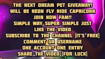 DREAM PET GIVEAWAY!!???????? AND MEGA RIDE ONLY TREX WINNER!! ADOPT ME Roblox