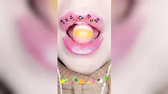 ASMR Eating Satisfying Emoji Food Challenge Cake Pop Jelly Straw Macaron Mukbang 먹방