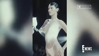 Bella Hadid Has Dress SPRAY-PAINTED ON During Runway Show | E! News