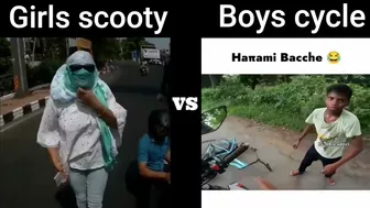 Girls Scooty???? Vs Boys Cycle???? funny Moments ???????? #tubelightmemes #girlsvsboys #funny