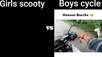 Girls Scooty???? Vs Boys Cycle???? funny Moments ???????? #tubelightmemes #girlsvsboys #funny