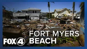 Fort Myers Beach residents leaving the island on foot