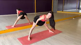 Stretching in the studio