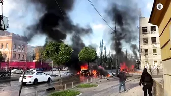 Explosies in Kiev gefilmd