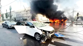 Explosies in Kiev gefilmd