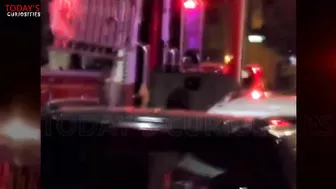 Bikini Clad Woman Get Off SJ Fire Truck straight into a Strip Club