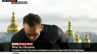 BBC correspondent in Kyiv interrupted as rockets strike Ukraine capital