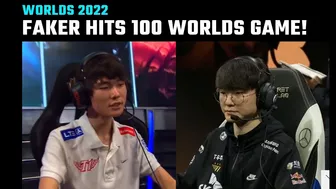 Faker becomes first player to play 100 Worlds games | Worlds 2022 | T1 vs C9