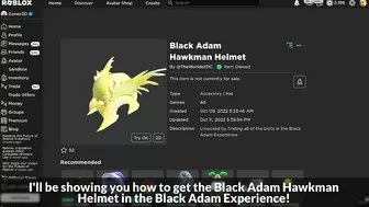 [EVENT] How to get the BLACK ADAM HAWKMAN HELMET in the BLACK ADAM EXPERIENCE | Roblox