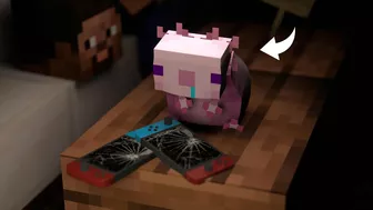 ????Axolotl broke "Nintendo Switch" again...????【Minecraft 3D animation】#shorts #Parotter # compilation