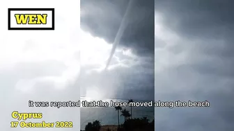 Horrible Waterspout hit the Ayia Napa Beach Sunbeds flew away! Cyprus 2022 - Υδροστρόβιλος Αγία Νάπα