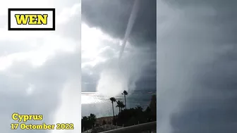 Horrible Waterspout hit the Ayia Napa Beach Sunbeds flew away! Cyprus 2022 - Υδροστρόβιλος Αγία Νάπα