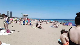 Beach Walk 4K - Barcelona Spain - Sant Miquel Beach - June 2022