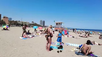 Beach Walk 4K - Barcelona Spain - Sant Miquel Beach - June 2022