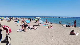 Beach Walk 4K - Barcelona Spain - Sant Miquel Beach - June 2022