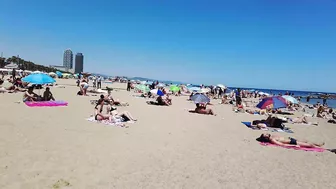 Beach Walk 4K - Barcelona Spain - Sant Miquel Beach - June 2022