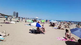 Beach Walk 4K - Barcelona Spain - Sant Miquel Beach - June 2022