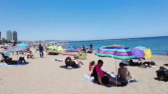 Beach Walk 4K - Barcelona Spain - Sant Miquel Beach - June 2022