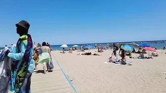 Beach Walk 4K - Barcelona Spain - Sant Miquel Beach - June 2022