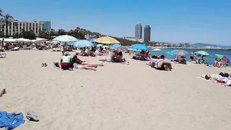 Beach Walk 4K - Barcelona Spain - Sant Miquel Beach - June 2022