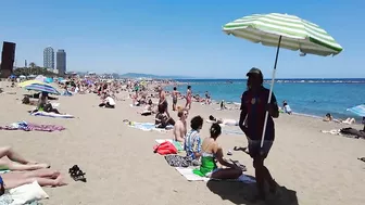 Beach Walk 4K - Barcelona Spain - Sant Miquel Beach - June 2022