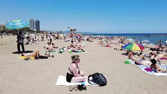 Beach Walk 4K - Barcelona Spain - Sant Miquel Beach - June 2022