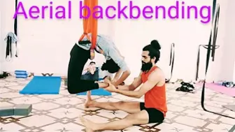 Backbending sequence for beginners #Backbending with aerial #backbending_exercise #shorts #yoga