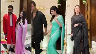 Bollywood Celebrity Arrive at Manish Malhotra Diwali Party - Aishwarya, Katrina, Sara, Shilpa, Kajol