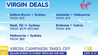 Virgin Australia announces budget flights and travel deals | 9 News Australia