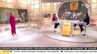 Klimaatactivist lijmt zich live op tv vast aan talkshowtafel Jinek