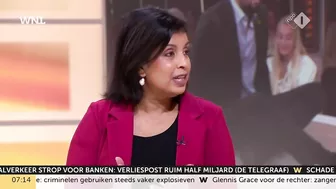 Klimaatactivist lijmt zich live op tv vast aan talkshowtafel Jinek