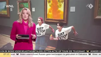 Klimaatactivist lijmt zich live op tv vast aan talkshowtafel Jinek