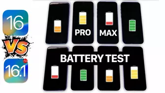 iPhone 14 Pro Max, 13 Pro Max, 12 Pro Max, 11 Pro Max (Battery Test) iOS 16.1 Vs 16.0.3