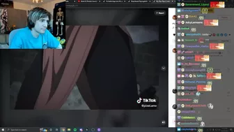 xQc literally speechless reacting to this anime tiktok