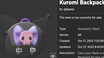 FREE ACCESSORY! HOW TO GET Kuromi Backpack! (ROBLOX My Hello Kitty Cafe EVENT)