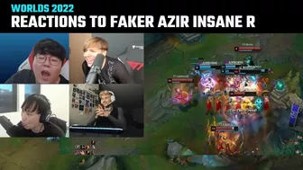 [Compilation] Casters & Streamers' reactions to Faker Azir insane R | Worlds 2022 | T1 vs JDG