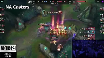 [Compilation] Casters & Streamers' reactions to Faker Azir insane R | Worlds 2022 | T1 vs JDG