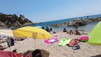 Beach Walk in Spain - Costa Brava Lloret de Mar - August 2022